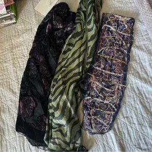 Set of Three Patterned Scarves